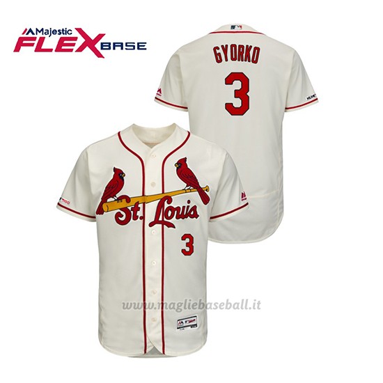 Maglia Baseball Uomo St. Louis Cardinals Jedd Gyorko 150th Aniversario Patch Autentico Flex Base Crema